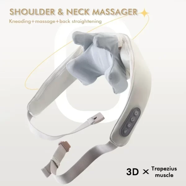 Electric Neck And Back Massager Wireless Neck And Shoulder Kneading Massage Pillow Cervical Back Muscle Relaxing Massage Shawl - Image 2
