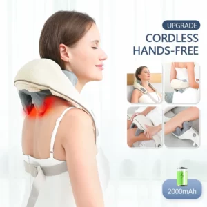 Electric Neck And Back Massager Wireless Neck And Shoulder Kneading Massage Pillow Cervical Back Muscle Relaxing Massage Shawl