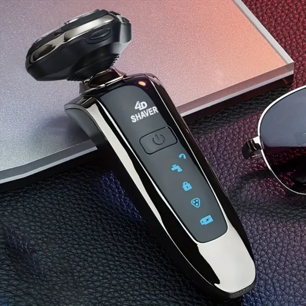 Rechargeable Full Body Washable Electric Shaver, For Men, With Nose And Sideburn Trimmers Plus Facial Cleansing Brush And Barber Heads - For A Smooth, Clean Shave. Rechargeable Full Body Washable Shaver, 3-Blade Head Shaver, Waterproof Shaver - Image 4