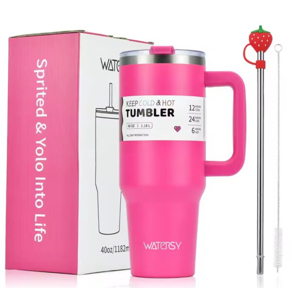 40oz/30oz Vacuum Insulated Stainless Steel Tumbler – Large Capacity - Image 10