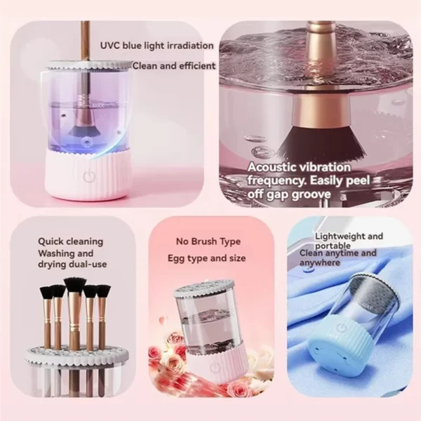 T83C-Electric Makeup Brush Cleaner Portable Makeup Brush Cleaner Machine Quick Cleaning Makeup Brush B - Image 2