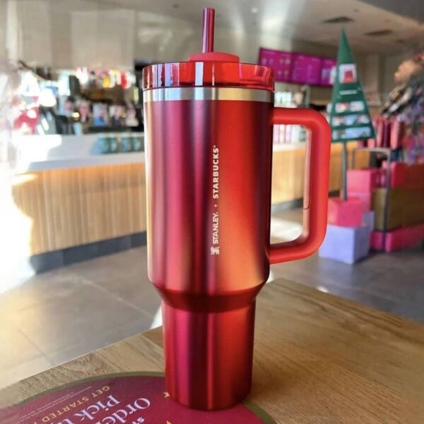 Coach-Inspired Stanley Style Tumbler 40oz with Handle & Straw – Insulated Travel Mug, Flowstate Lid, Gift for Women - Image 3