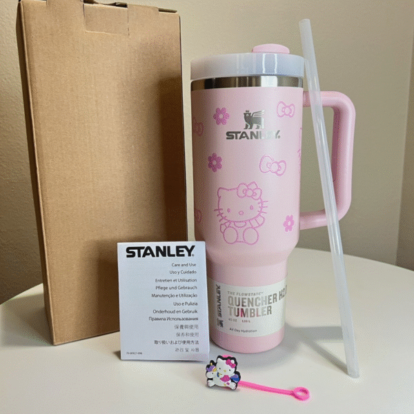 Coach-Inspired Stanley Style Tumbler 40oz with Handle & Straw – Insulated Travel Mug, Flowstate Lid, Gift for Women - Image 5