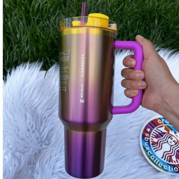 Coach-Inspired Stanley Style Tumbler 40oz with Handle & Straw – Insulated Travel Mug, Flowstate Lid, Gift for Women - Image 9