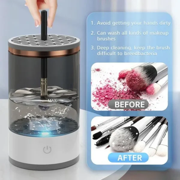 Electric Makeup Brush Cleaner Machine Beauty Makeup Brush Cleaner Portable Makeup Brush Cleaning Solution Cosmetic Brush - Image 4