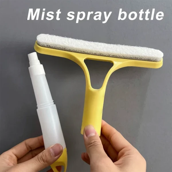3 in 1 Window Cleaning Squeegee Multi Function Glass Mirror Wiper with Spray Bottle Microfiber Scrub Household Car Cleaner Tools - Image 5
