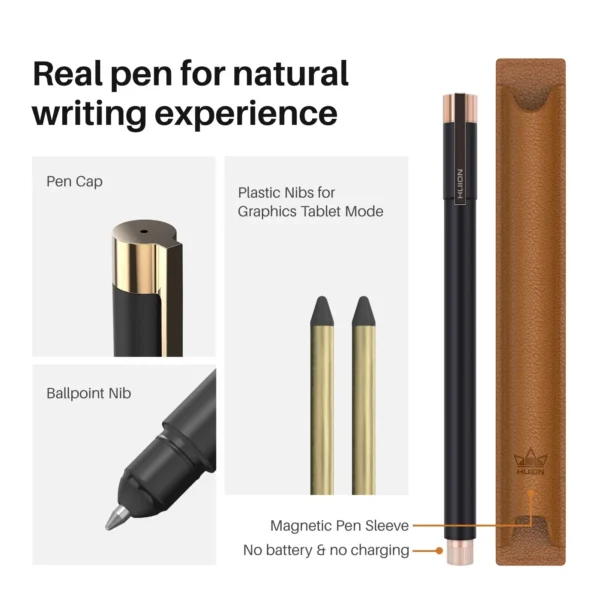 HUION Note 2-in-1 Digital Notebook Drawing Tablet With Battery-free Pen, Bluetooth Wireless Paper Tablet Electronic Writing Pad - Image 3