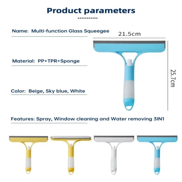3In1 Glass Wiper Scraper Shower Squeegee Cleaner car Squeegee With Silicone Holder Bathroom Mirror Wiper Glass Cleaning Tool - Image 3