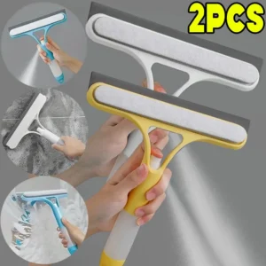 3 in 1 Window Cleaning Squeegee Multi Function Glass Mirror Wiper with Spray Bottle Microfiber Scrub Household Car Cleaner Tools