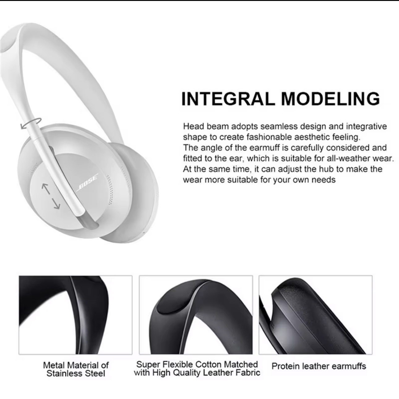 Bose style Premium 700 Noise Cancelling Wireless Headphones – Bluetooth Over-Ear Headset with Built-In Mic, Voice Assistant & Crystal-Clear Sound - Image 5