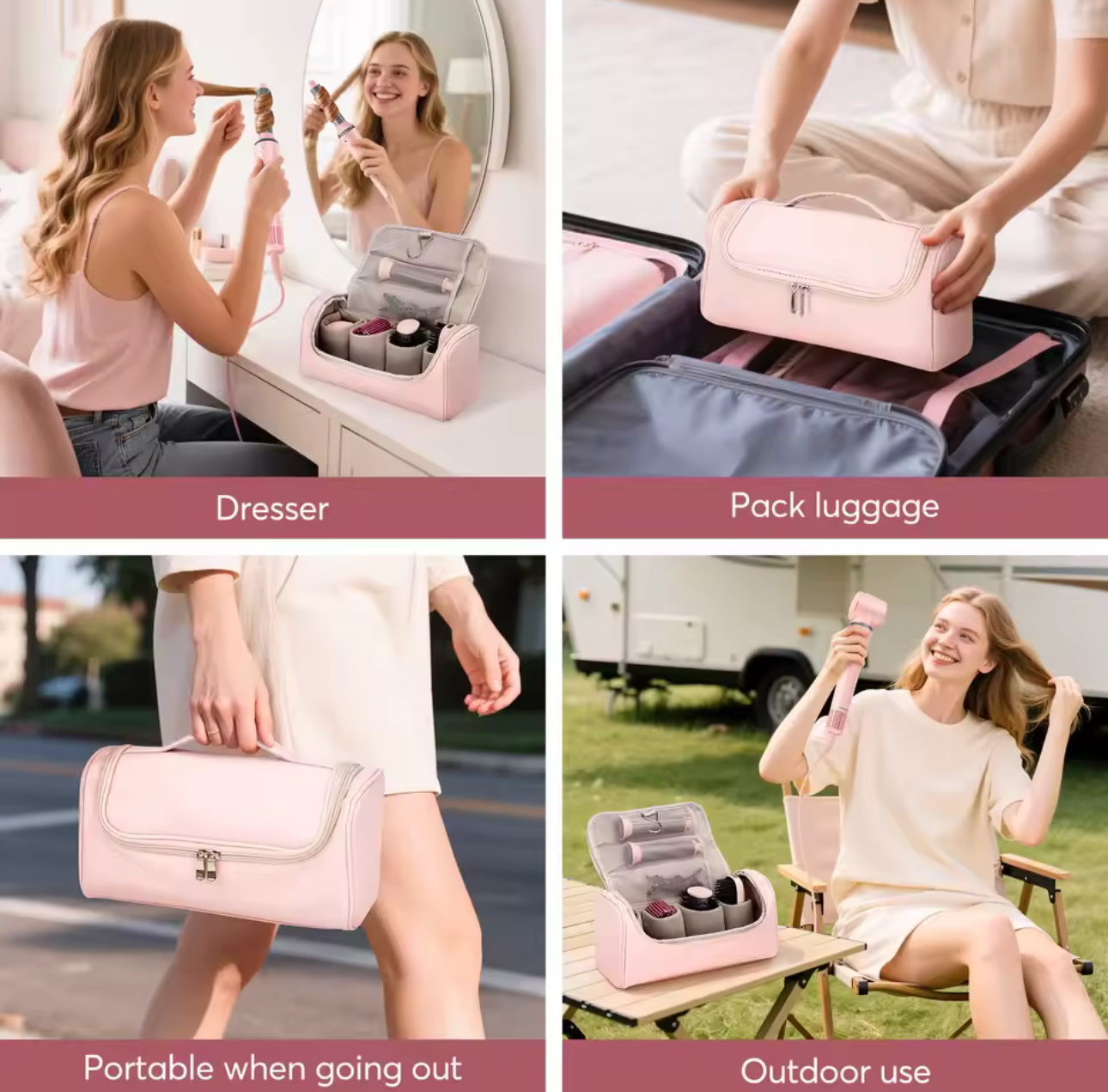 5 in 1 Hair Styler & Dryer Brush Airwrap Multi Styler Alternative 1200W Hair Dryer Straightener & Travel Bag - Image 6