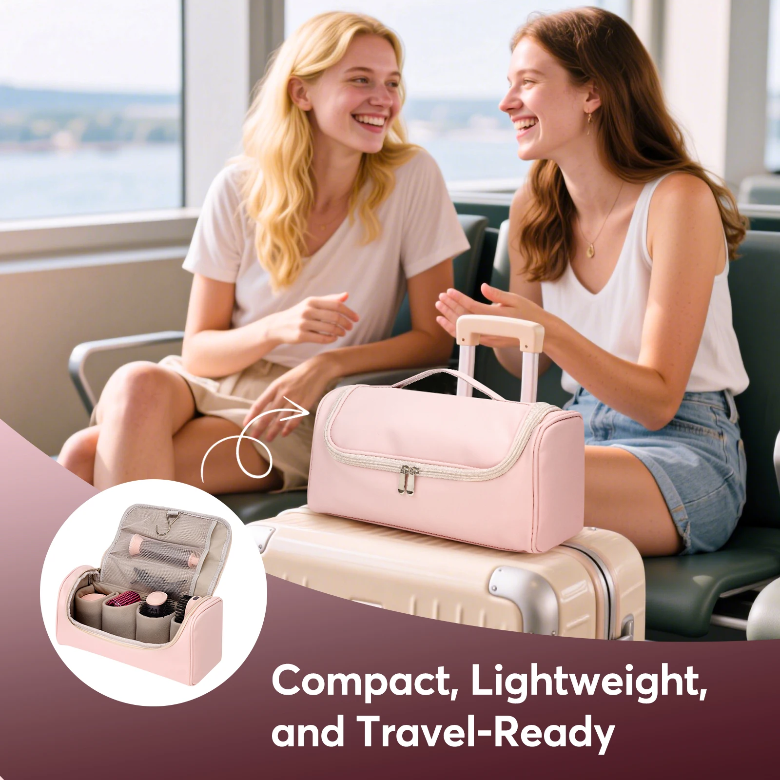 5 in 1 Hair Styler & Dryer Brush – Airwrap Multi-Styler Alternative, 1200W Hair Dryer, Straightener & Travel Bag - Image 5