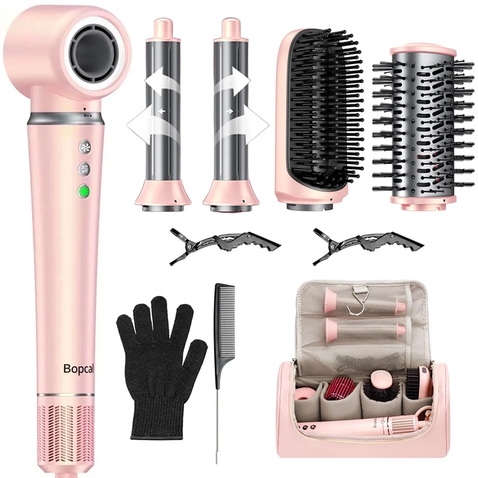 5 in 1 Hair Styler & Dryer Brush – Airwrap Multi-Styler Alternative, 1200W Hair Dryer, Straightener & Travel Bag